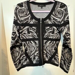 Robert Rodriguez Marbled Intarsia Graphic Jacket Size Small